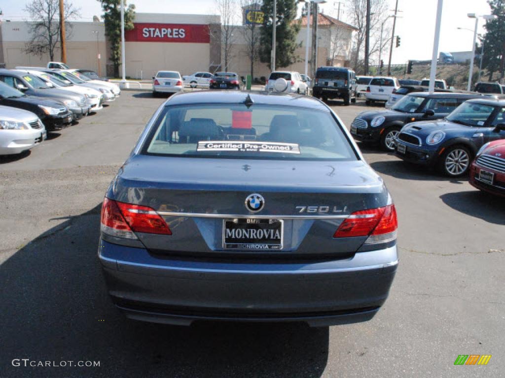 2008 7 Series 750Li Sedan - Michigan Blue Metallic / Flannel Grey photo #8