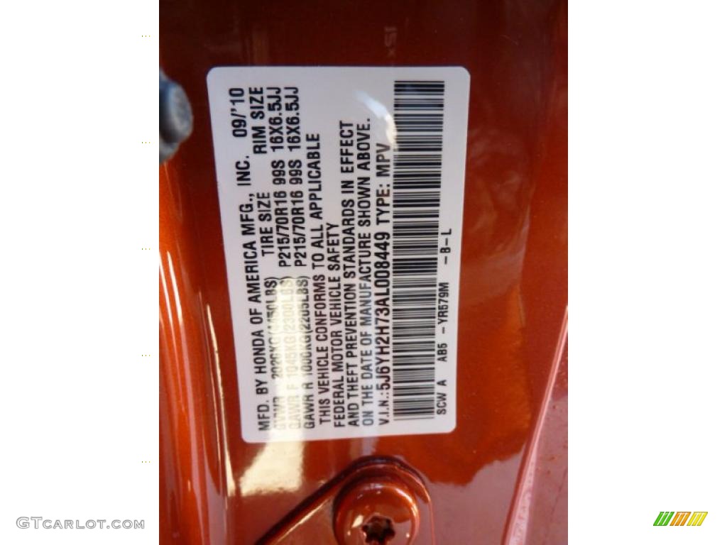 2010 Element Color Code YR579M for Citrus Fire Metallic Photo #45391625