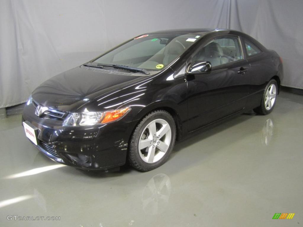 2008 Civic EX-L Coupe - Nighthawk Black Pearl / Black photo #1