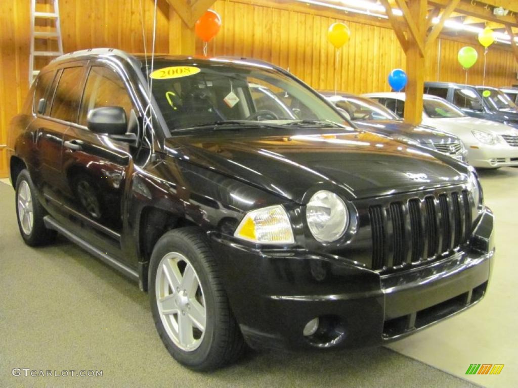 2008 Compass Sport 4x4 - Brilliant Black Crystal Pearl / Dark Slate Gray photo #1