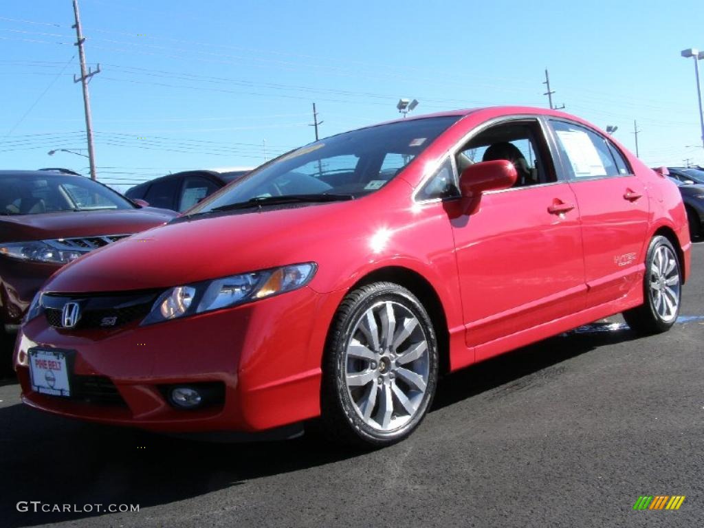 2009 Civic Si Sedan - Rallye Red / Black photo #1