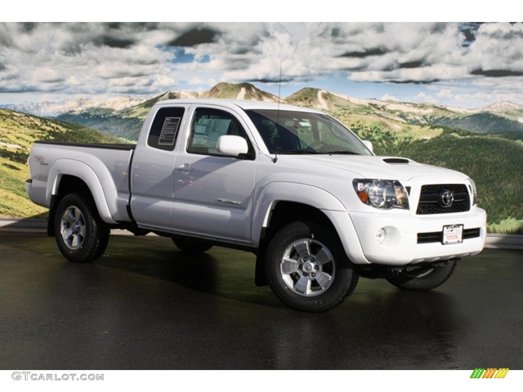 2011 Tacoma V6 TRD Sport Access Cab 4x4 - Super White / Graphite Gray photo #1