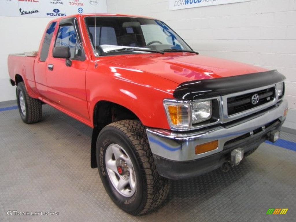 1994 Pickup DX V6 Extended Cab 4x4 - Cardinal Red / Gray photo #1