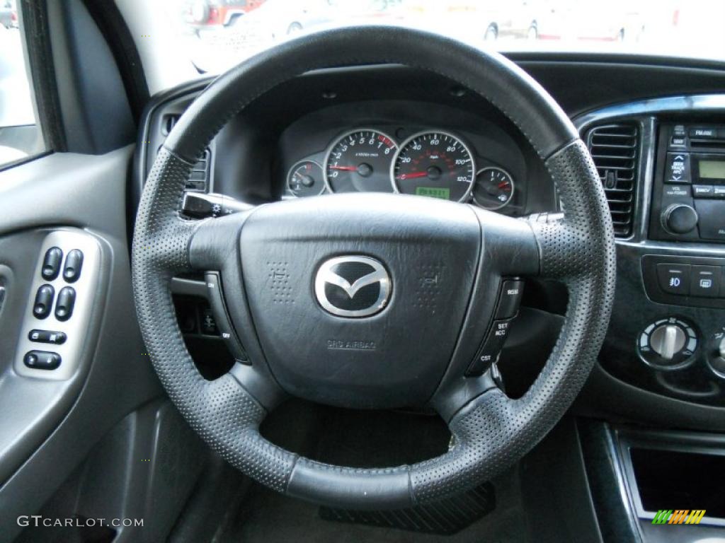 2006 Mazda Tribute i Dark Flint Gray Steering Wheel Photo #45416416