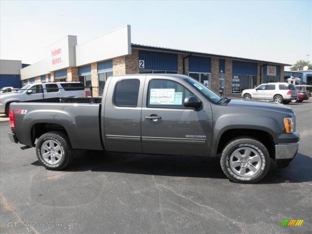 Storm Gray Metallic 2011 GMC Sierra 1500 SLT Extended Cab 4x4 Exterior Photo #45418783