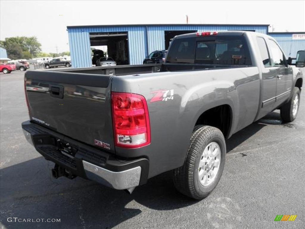 2011 Sierra 3500HD SLT Extended Cab 4x4 - Gray Green Metallic / Light Cashmere/Dark Cashmere photo #15