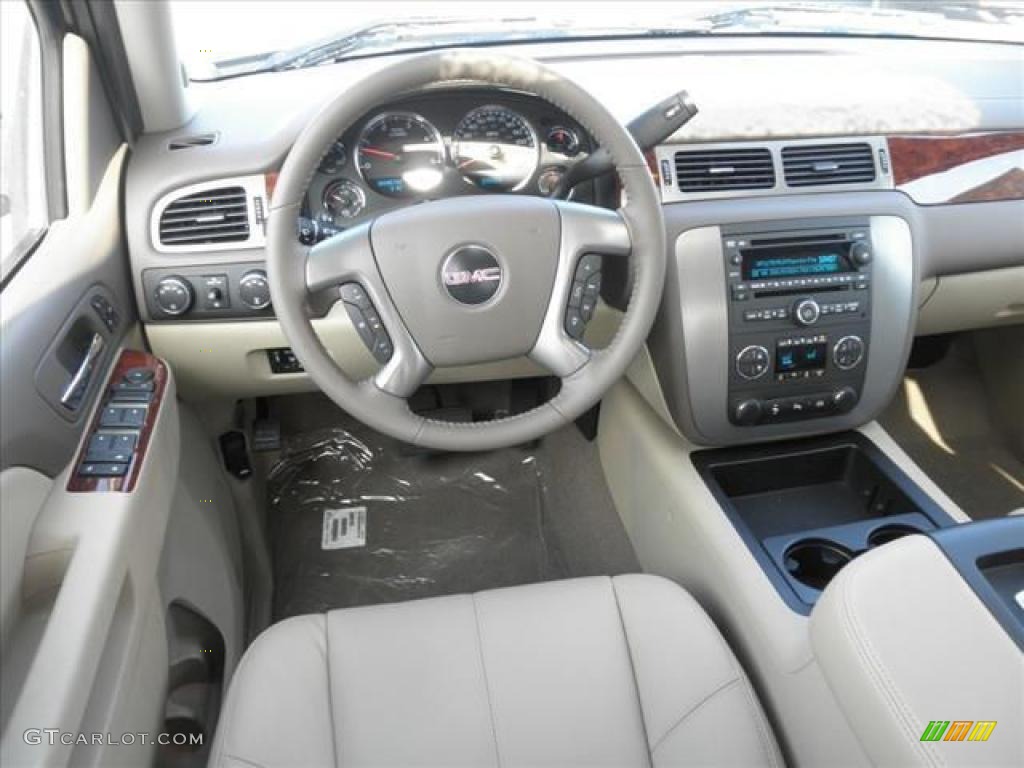 2011 Sierra 3500HD SLT Crew Cab 4x4 Dually - Gray Green Metallic / Light Cashmere/Dark Cashmere photo #12