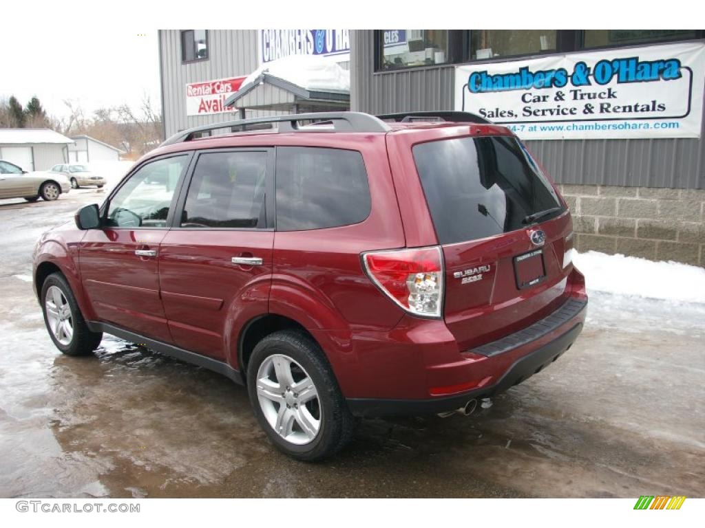 2009 Forester 2.5 X Premium - Camellia Red Pearl / Black photo #10