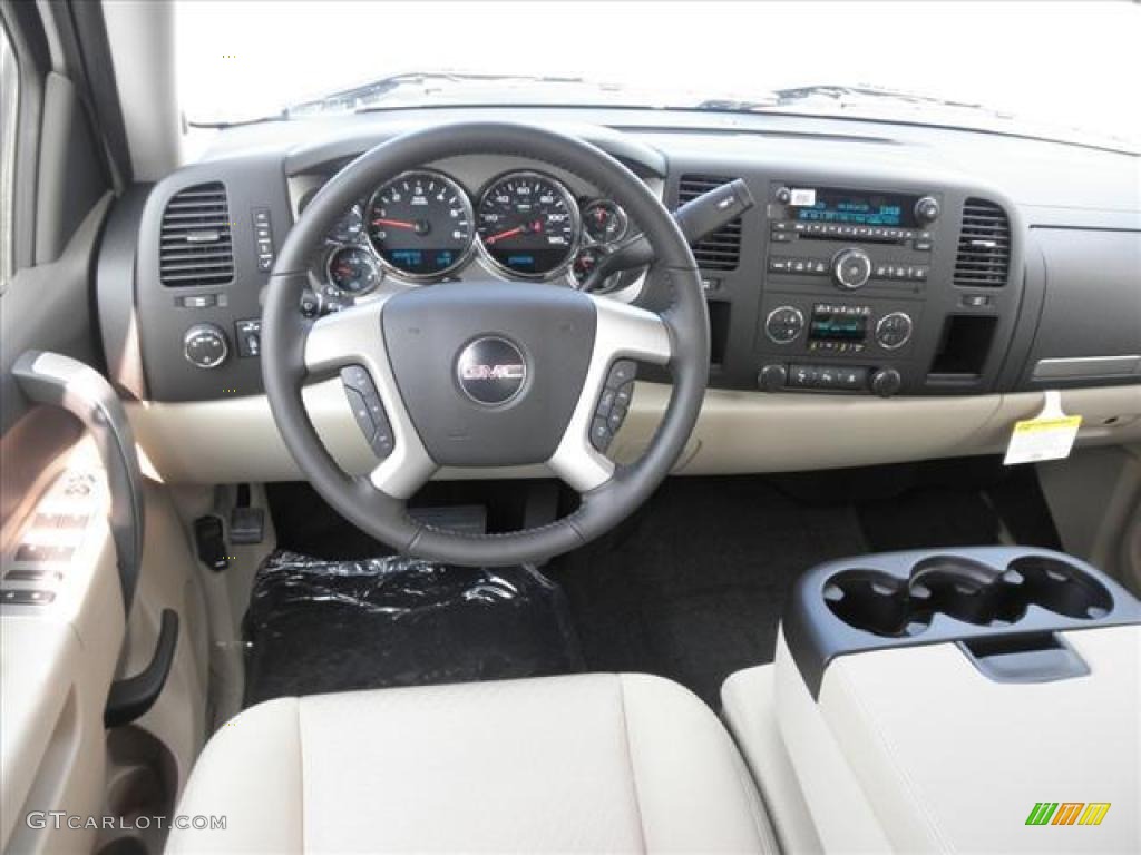 2011 GMC Sierra 1500 SLE Extended Cab Ebony/Light Cashmere Dashboard Photo #45421254