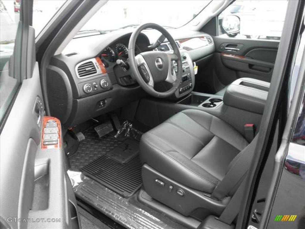 Ebony Interior 2011 GMC Sierra 1500 SLT Extended Cab 4x4 Photo #45421398