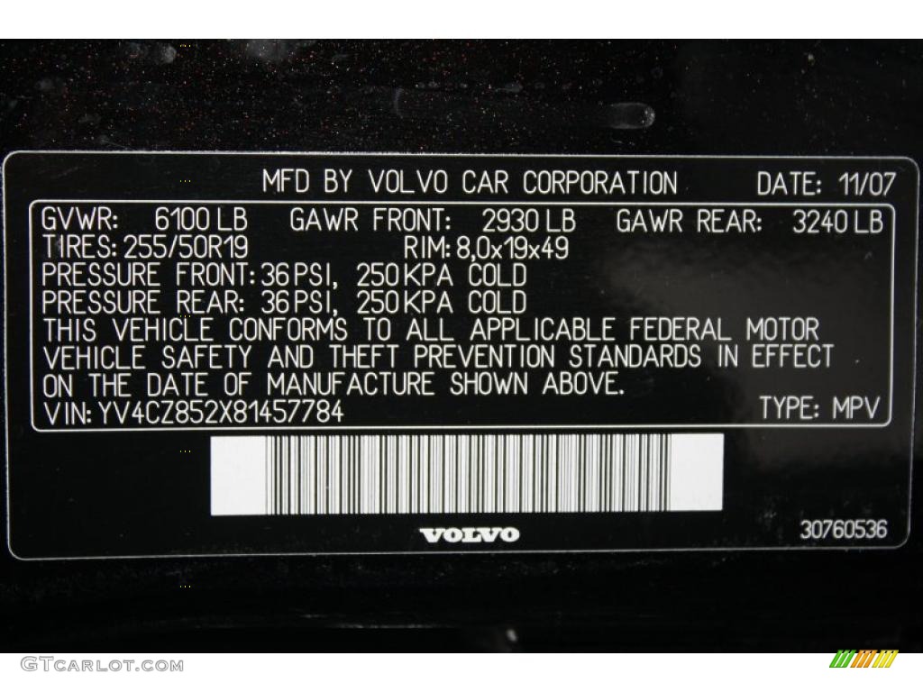 2008 XC90 V8 AWD - Ember Black Metallic / Off Black photo #27