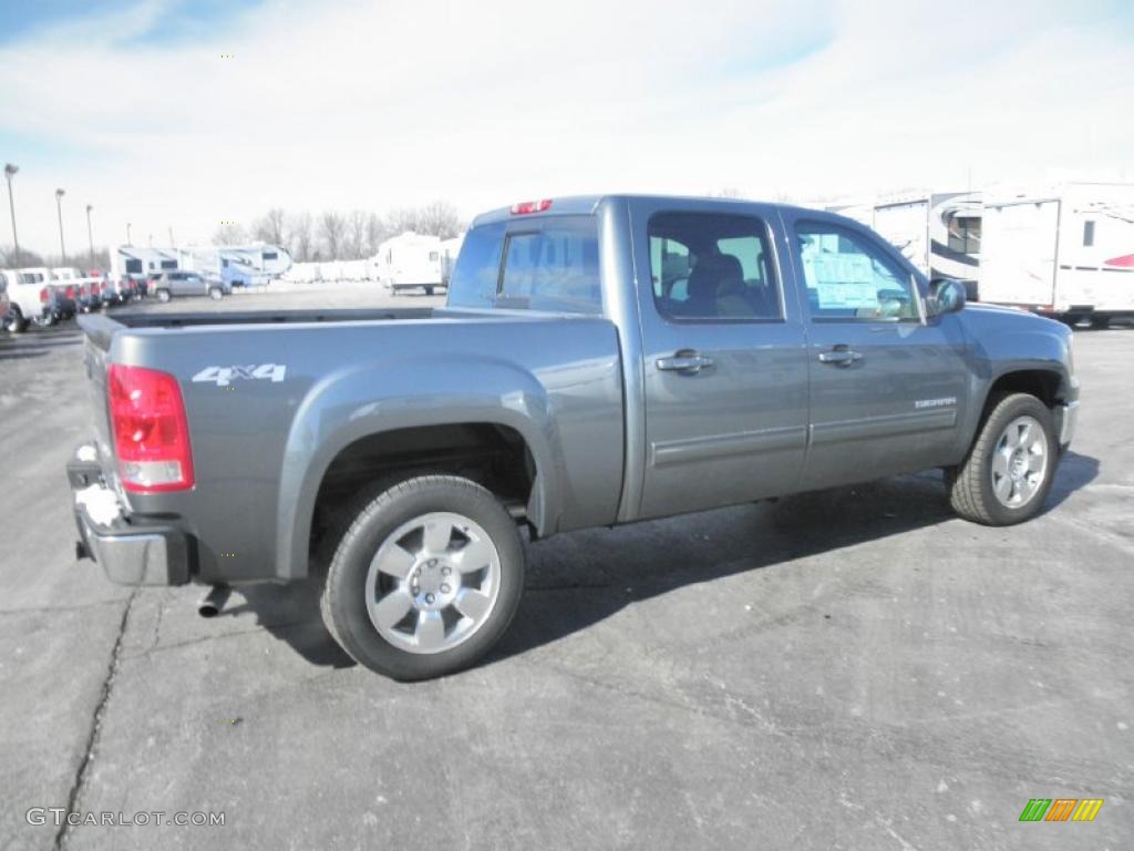 Gray Green Metallic 2011 GMC Sierra 1500 SLT Crew Cab 4x4 Exterior Photo #45424723