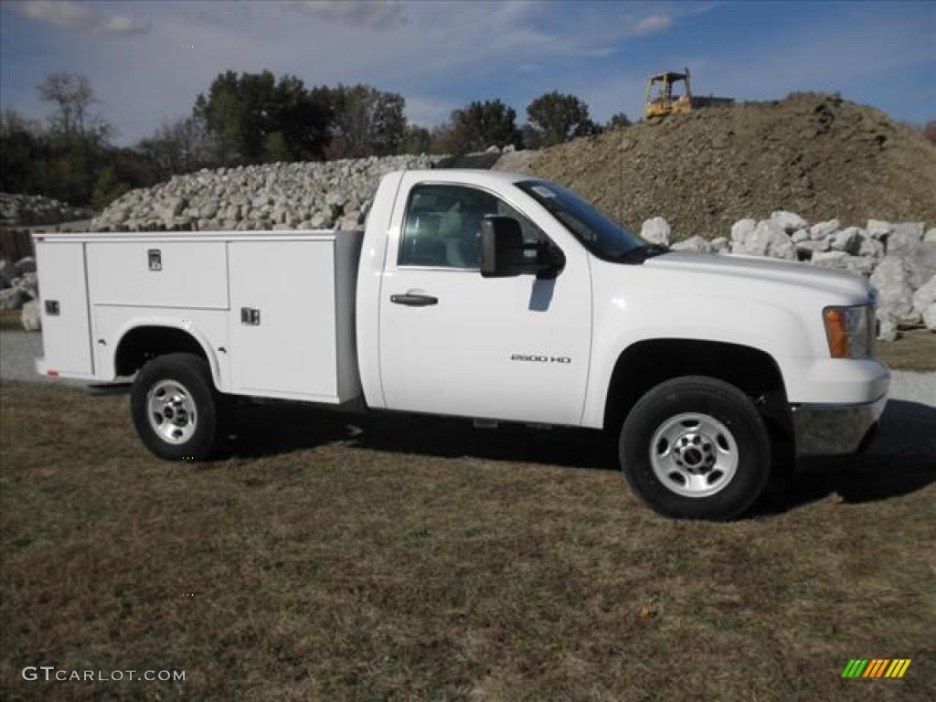 Summit White 2010 GMC Sierra 2500HD Work Truck Regular Cab Exterior Photo #45424731