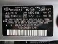 NY: Titanium Gray Metallic 2011 Hyundai Genesis 3.8 Sedan Color Code
