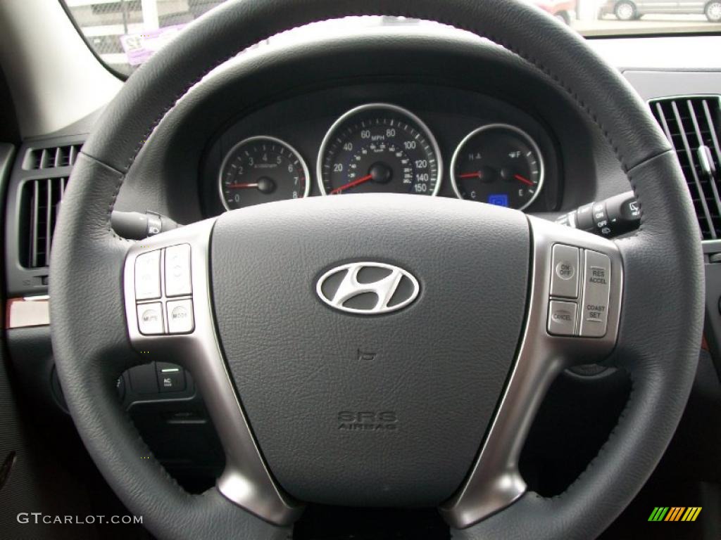 2011 Hyundai Veracruz Limited Saddle Leather Steering Wheel Photo #45427775