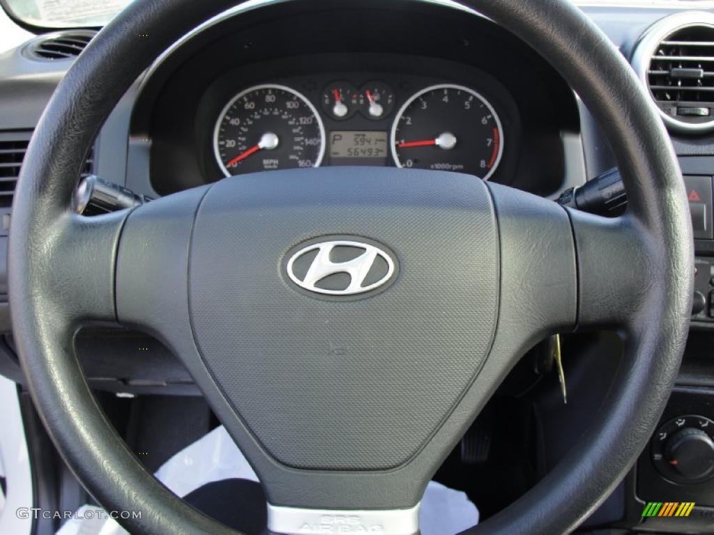 2006 Hyundai Tiburon GS Black Steering Wheel Photo #45431084