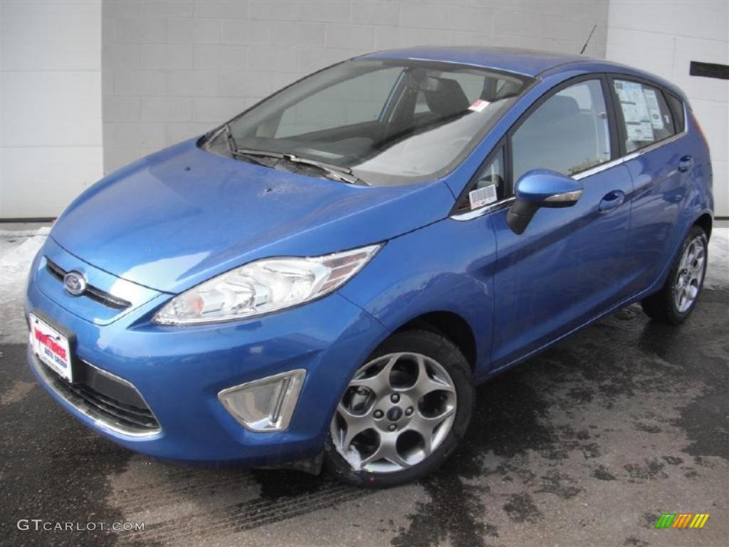 2011 Fiesta SES Hatchback - Blue Flame Metallic / Charcoal Black Leather photo #1