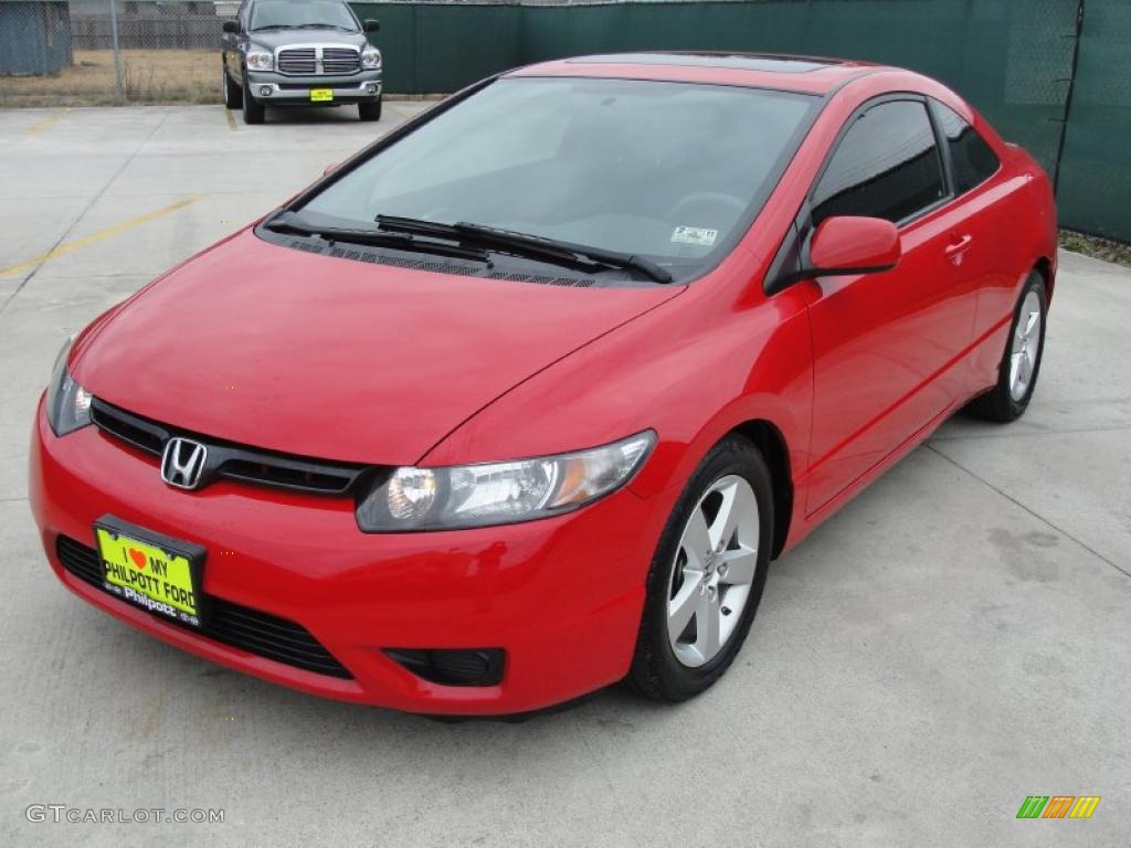 2008 Civic EX Coupe - Rallye Red / Black photo #7