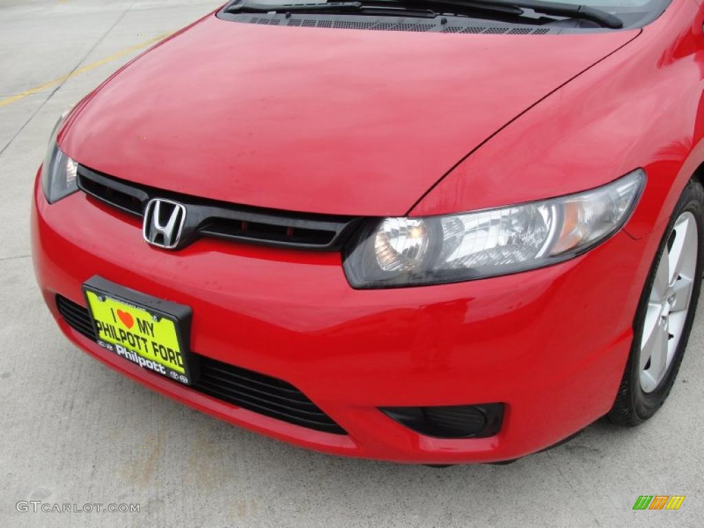 2008 Civic EX Coupe - Rallye Red / Black photo #11