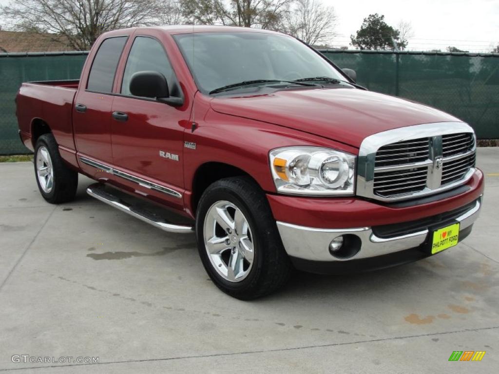 2008 Ram 1500 Lone Star Edition Quad Cab - Inferno Red Crystal Pearl / Medium Slate Gray photo #1