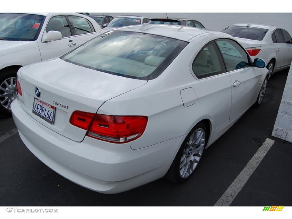 2008 3 Series 328i Coupe - Alpine White / Beige photo #3