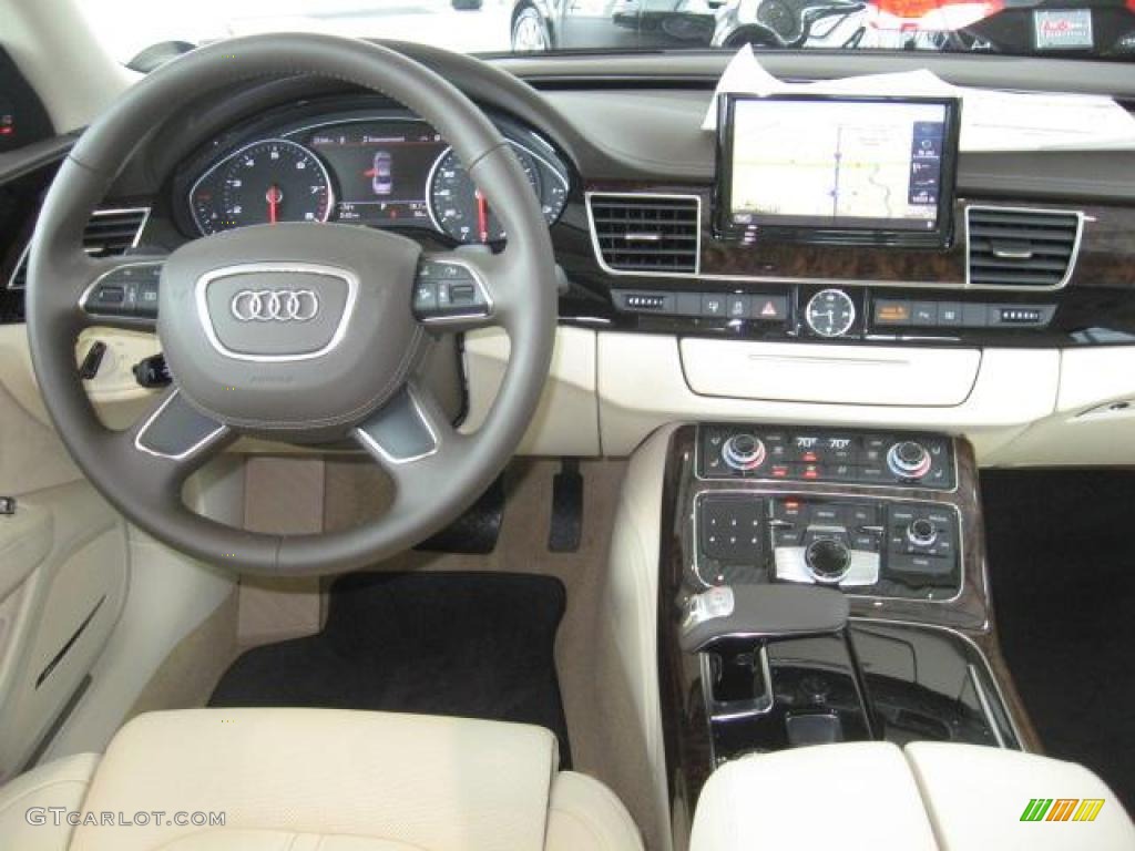 2011 Audi A8 L 4.2 FSI quattro Velvet Beige Dashboard Photo #45435622