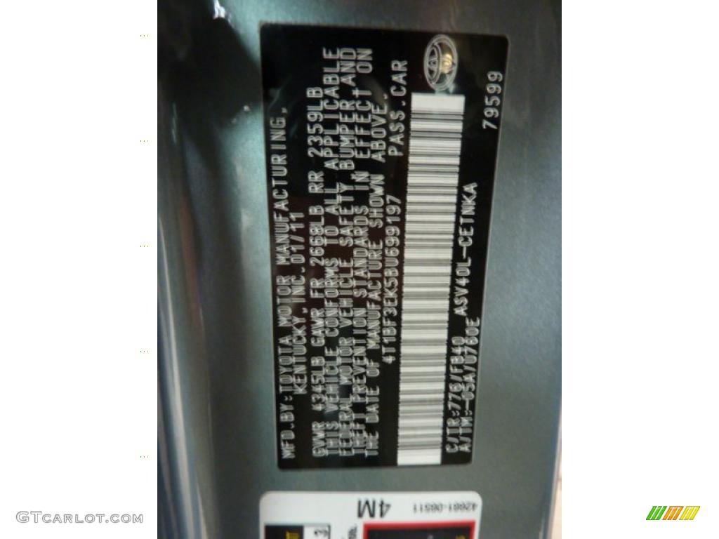 2011 Camry LE - Aloe Green Metallic / Bisque photo #14