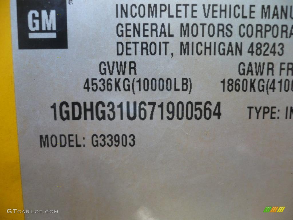 2007 GMC Savana Cutaway 3500 Commercial Cargo Van Info Tag Photo #45443331