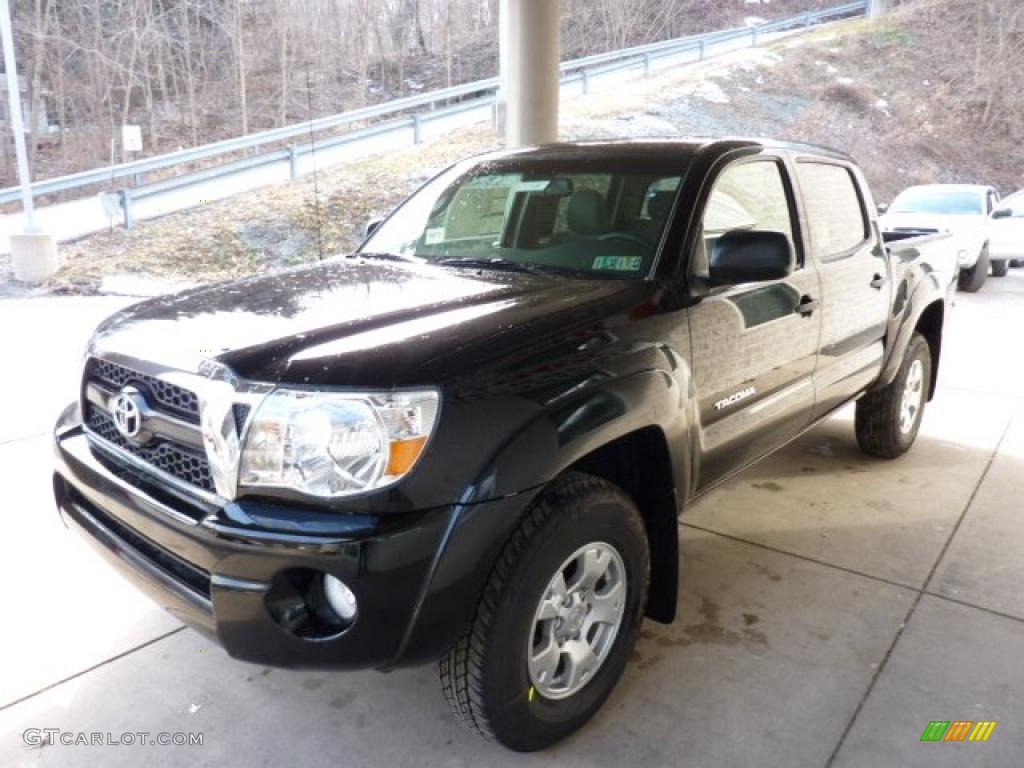 Black 2011 Toyota Tacoma V6 SR5 Double Cab 4x4 Exterior Photo #45445895