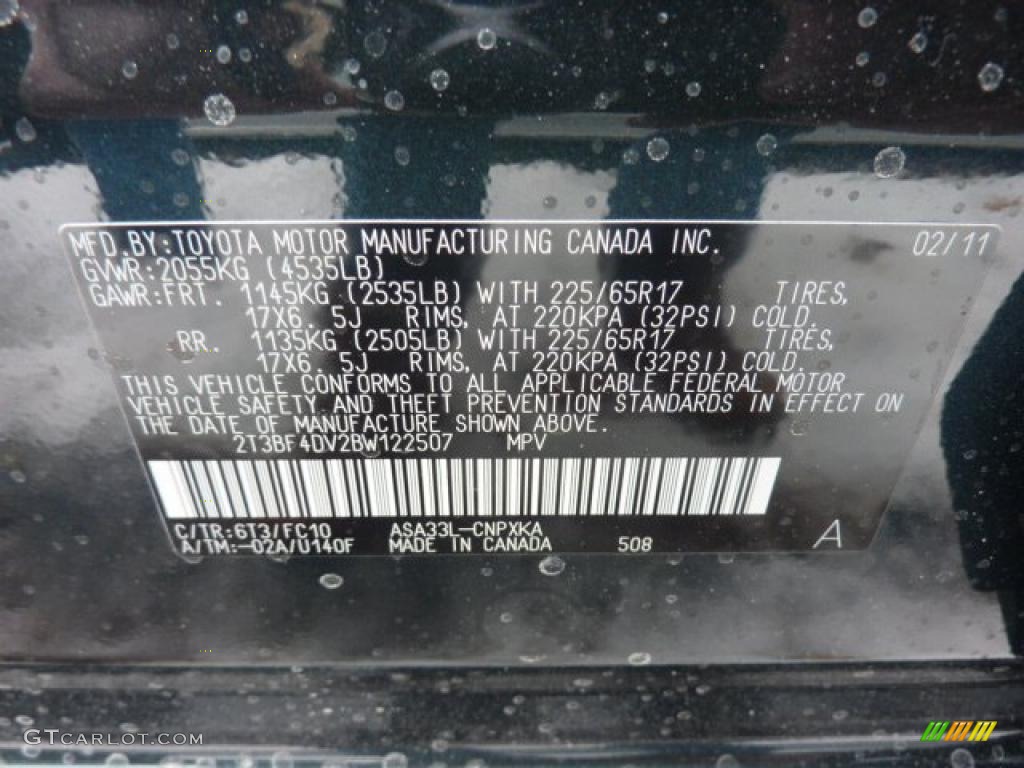 2011 RAV4 Color Code 6T3 for Black Forest Metallic Photo #45451616