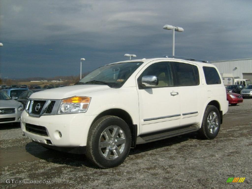 Blizzard White 2011 Nissan Armada Platinum 4WD Exterior Photo #45456076