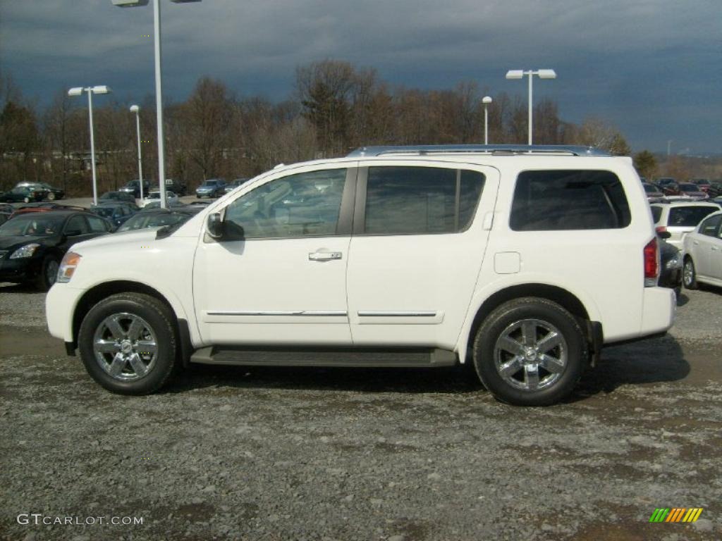 Blizzard White 2011 Nissan Armada Platinum 4WD Exterior Photo #45456100