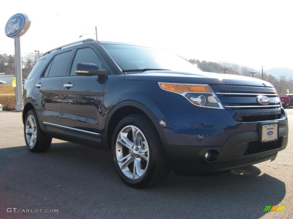 2011 Explorer Limited 4WD - Kona Blue Metallic / Charcoal Black photo #4