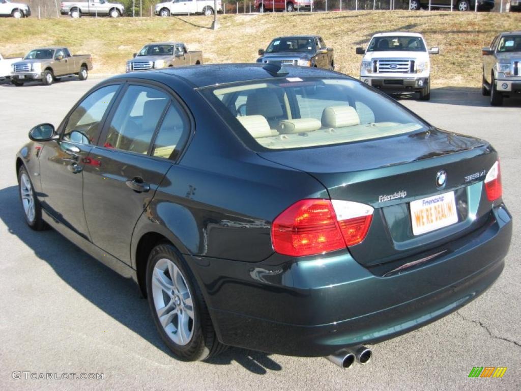 2008 3 Series 328xi Sedan - Deep Green Metallic / Beige photo #8