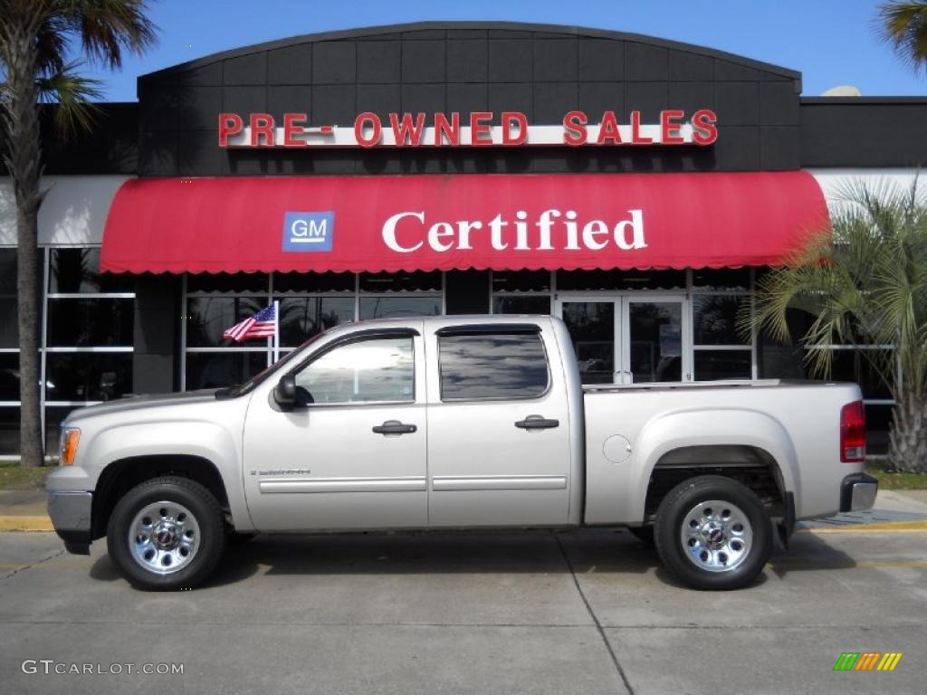 2008 Sierra 1500 SLE Crew Cab - Silver Birch Metallic / Dark Titanium photo #1