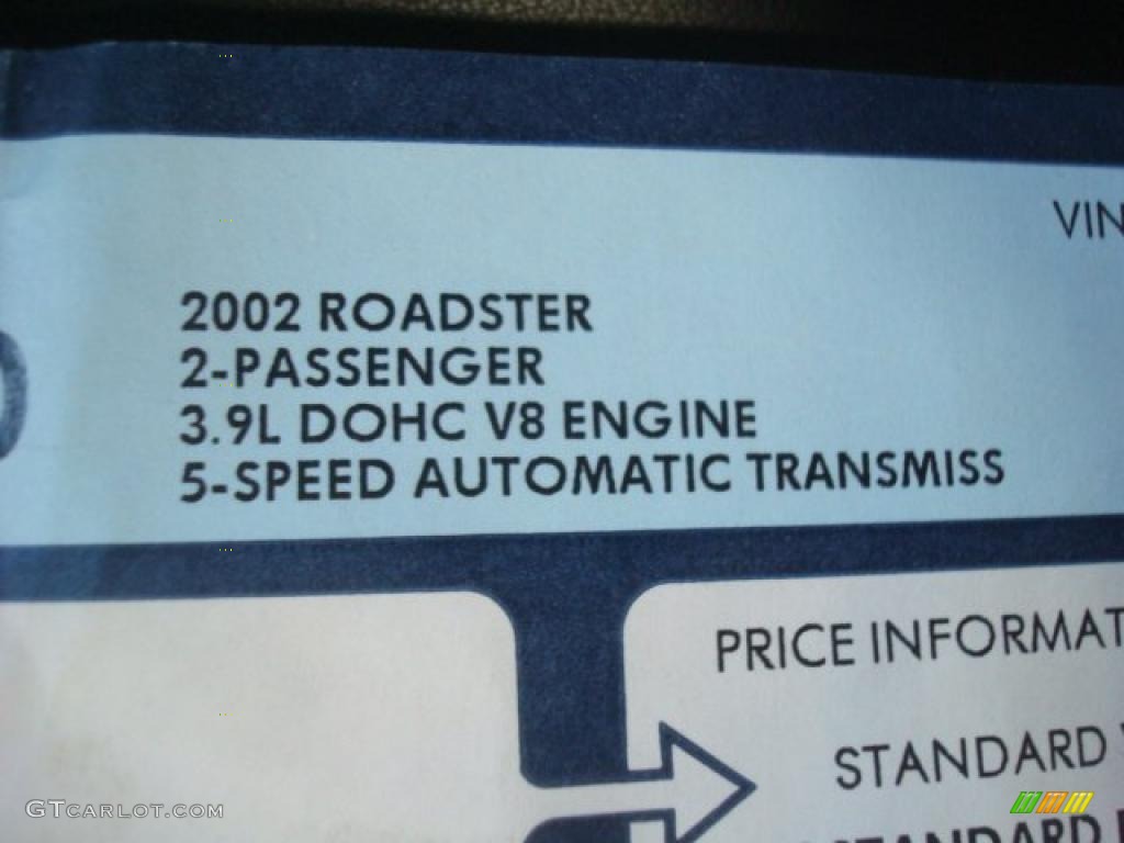 2002 Ford Thunderbird Premium Roadster Window Sticker Photo #45466886