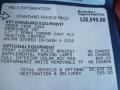 2002 Ford Thunderbird Premium Roadster Window Sticker