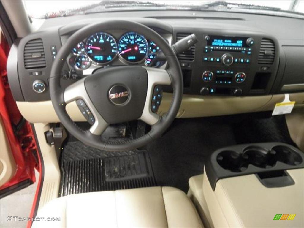 2011 Sierra 1500 SLE Extended Cab - Fire Red / Ebony/Light Cashmere photo #13