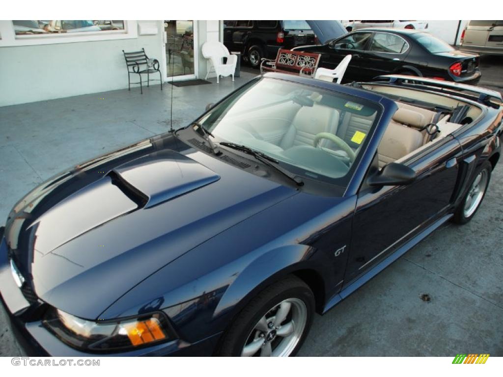 2002 Mustang GT Convertible - True Blue Metallic / Medium Parchment photo #4