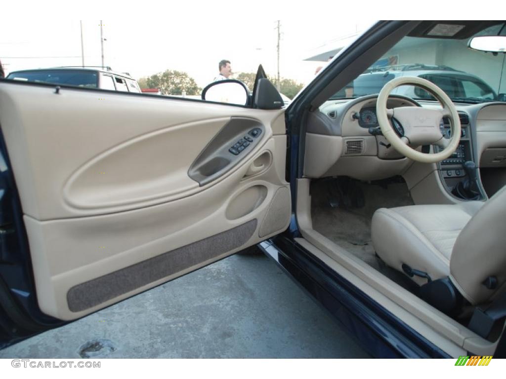 2002 Ford Mustang GT Convertible Medium Parchment Door Panel Photo #45470124