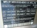 693: Desert Silver Metallic 2002 Mercedes-Benz ML 500 4Matic Color Code