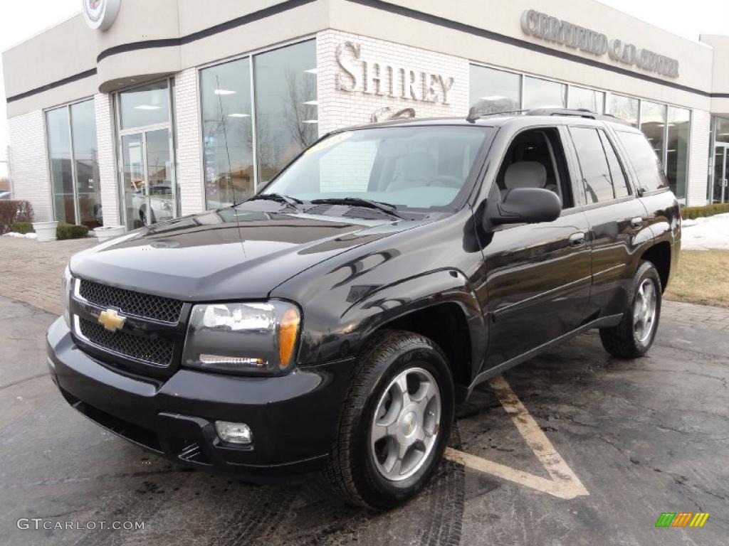 2008 TrailBlazer LS 4x4 - Black Granite Metallic / Light Gray photo #1