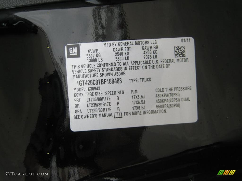2011 GMC Sierra 3500HD Denali Crew Cab 4x4 Dually Info Tag Photo #45470960