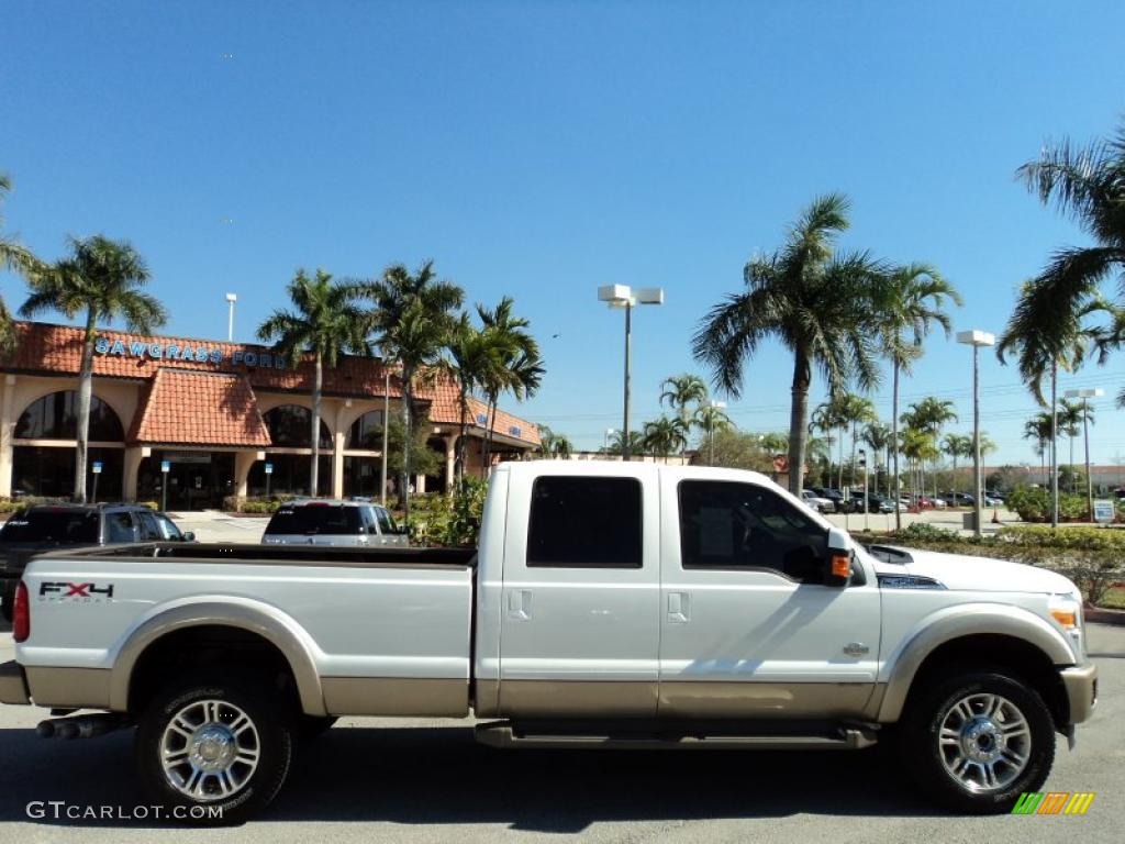 White Platinum Tri-Coat Metallic 2011 Ford F350 Super Duty King Ranch Crew Cab 4x4 Exterior Photo #45472728