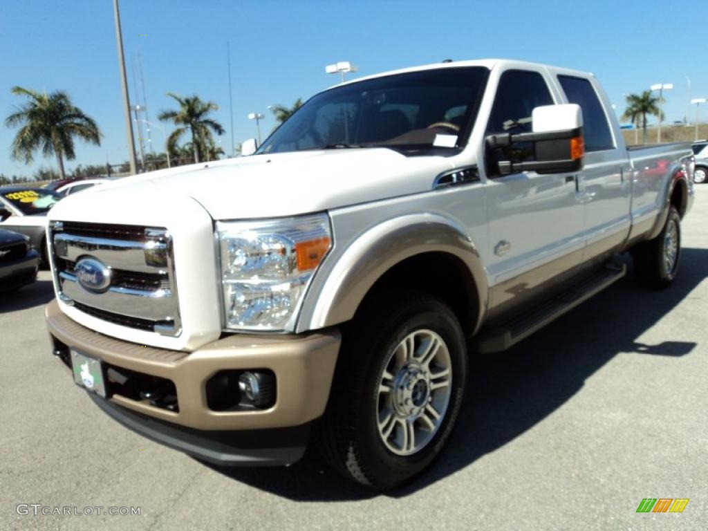 White Platinum Tri-Coat Metallic 2011 Ford F350 Super Duty King Ranch Crew Cab 4x4 Exterior Photo #45472964