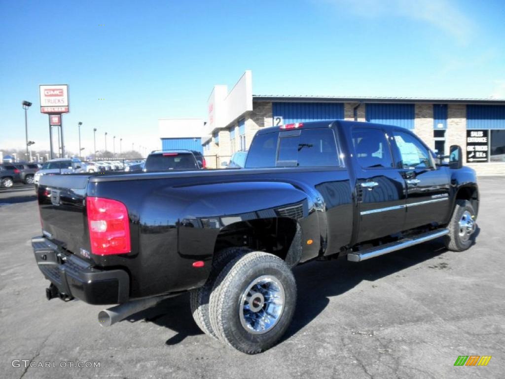 Onyx Black 2011 GMC Sierra 3500HD Denali Crew Cab 4x4 Dually Exterior Photo #45474334