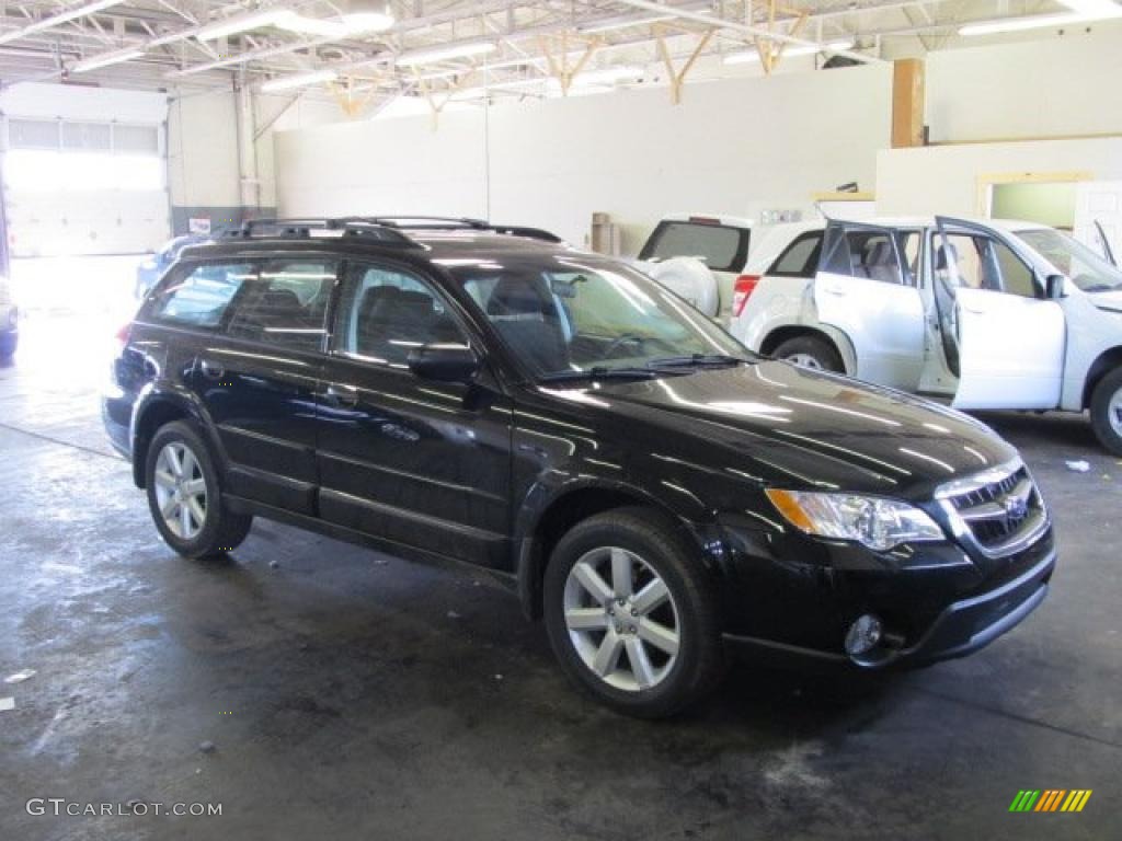 2008 Outback 2.5i Wagon - Obsidian Black Pearl / Off Black photo #1