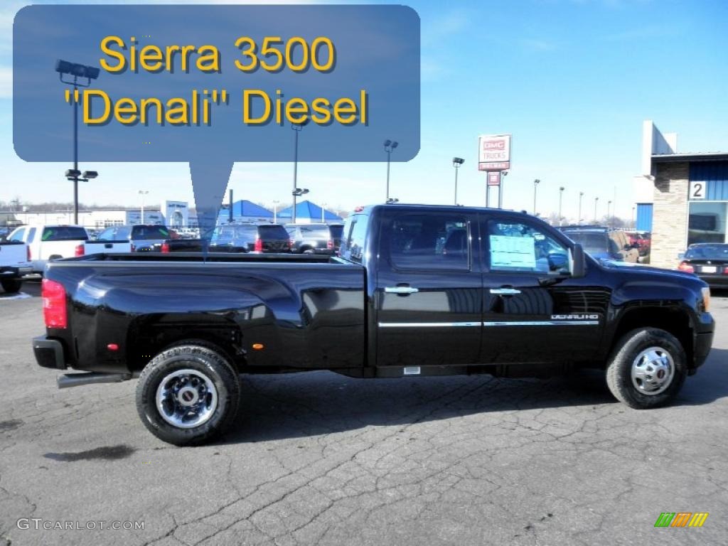 2011 Sierra 3500HD Denali Crew Cab 4x4 Dually - Onyx Black / Ebony photo #1