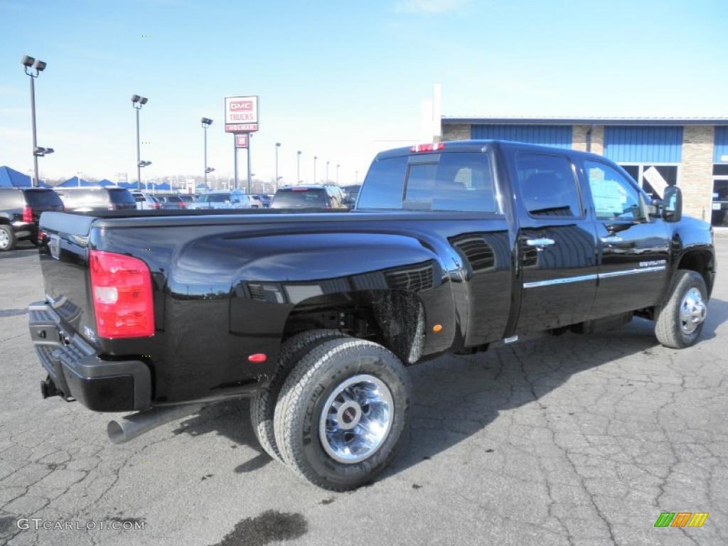Onyx Black 2011 GMC Sierra 3500HD Denali Crew Cab 4x4 Dually Exterior Photo #45476874