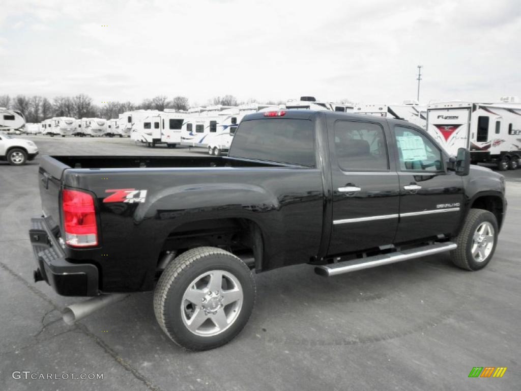 Onyx Black 2011 GMC Sierra 2500HD Denali Crew Cab 4x4 Exterior Photo #45478534